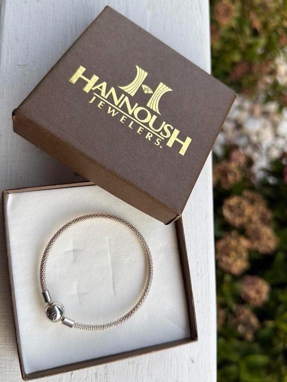 Pandora Sterling Silver Mesh Bracelet with Christmas Charm